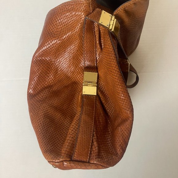 Vince Camuto Brown Snake like Leather Purse - Picture 5 of 15